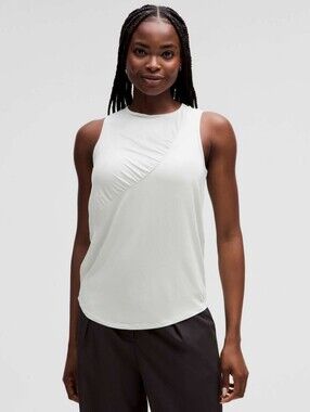 Lululemon Silk-Blend Shirred Tank Top Vapor Size 6